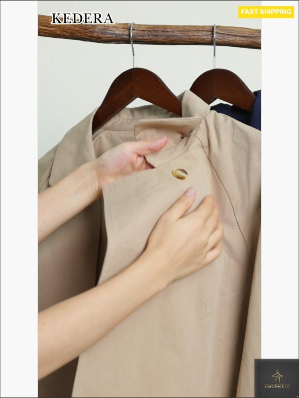 Cropped Trench Coat Y2K Chic Classic Double-Breasted Lapel Casual Outerwear - Picture 6 of 7